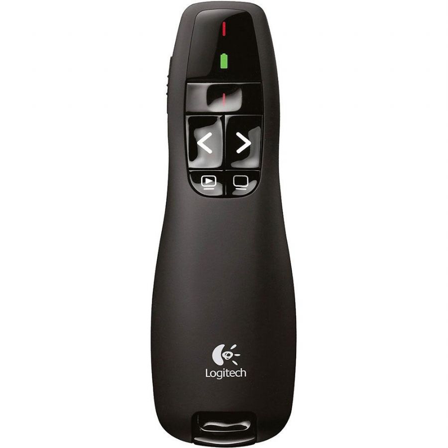 Apresentador Logitech R400 Sem Fio com Laser Point Vermelho 15m Preto - 910-001354