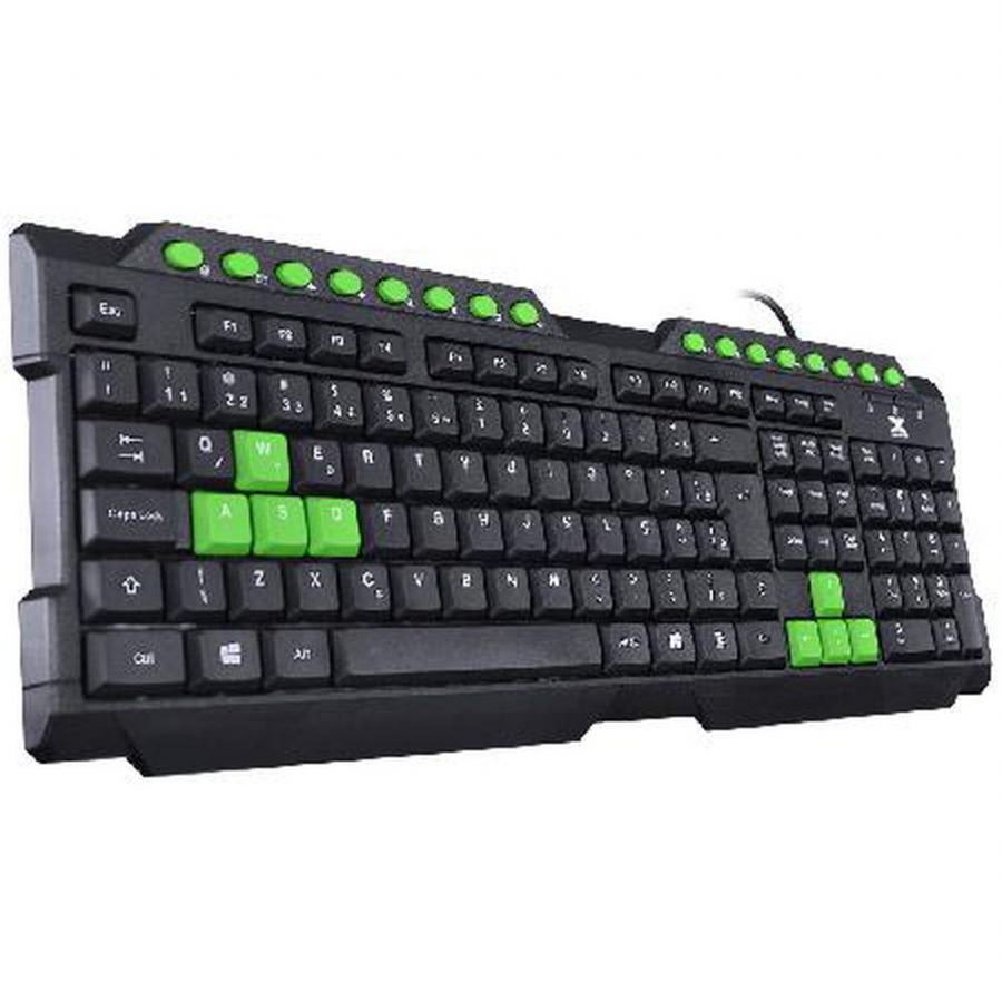 Teclado Usb Gamer Vx Gaming Dragon V2 Abnt2 1.8M Preto Com Verde - Gt104