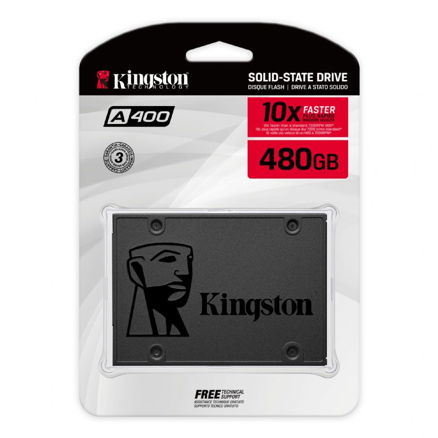 SSD Kingston A400, 480GB, SATA, Leitura 500MB/s, Gravao 450MB/s - SA400S37/480G