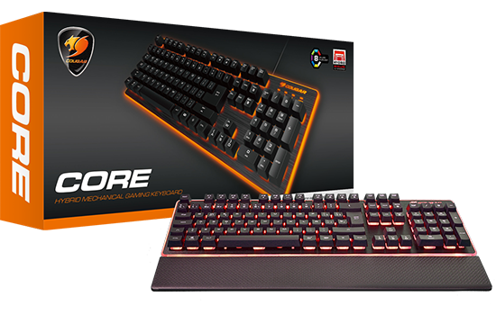 TECLADO GAMER COUGAR CORE HYBRID MECH / 8 COLOR BACKLIGHT PTBR