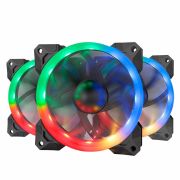 Kit Cooler Fan Redragon com 3 Unidades, RGB, 12cm - GC-F008