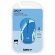 MOUSE LOGITECH M187 SEM FIO OPTICO USB BLOSSOM AZUL